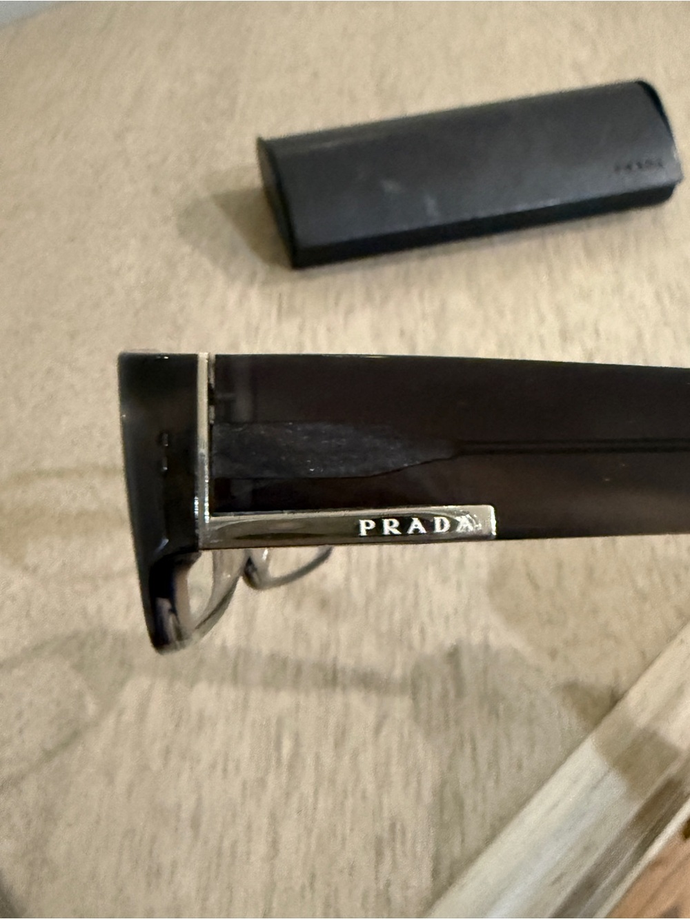 Prada Black Rectangular Eyeglass Frames with Original Case - Picture 5 of 8